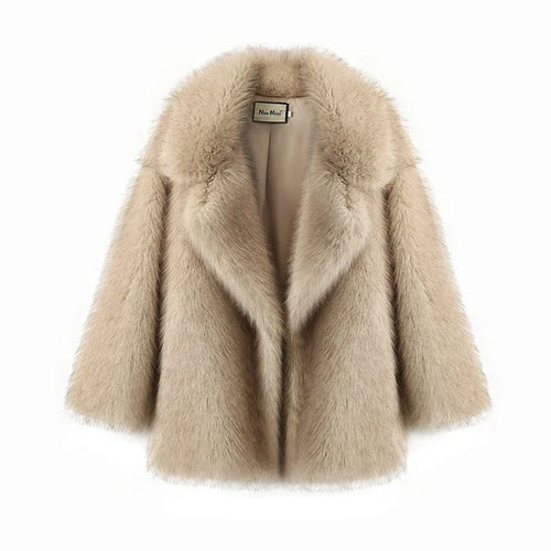 Neo Mint Gradient Oversized Fur Coat y 2025 Winter