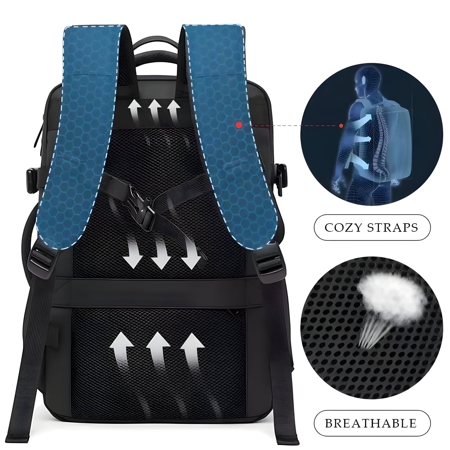 Durable laptop backpack made from high-quality oxford material for long-lasting use.
