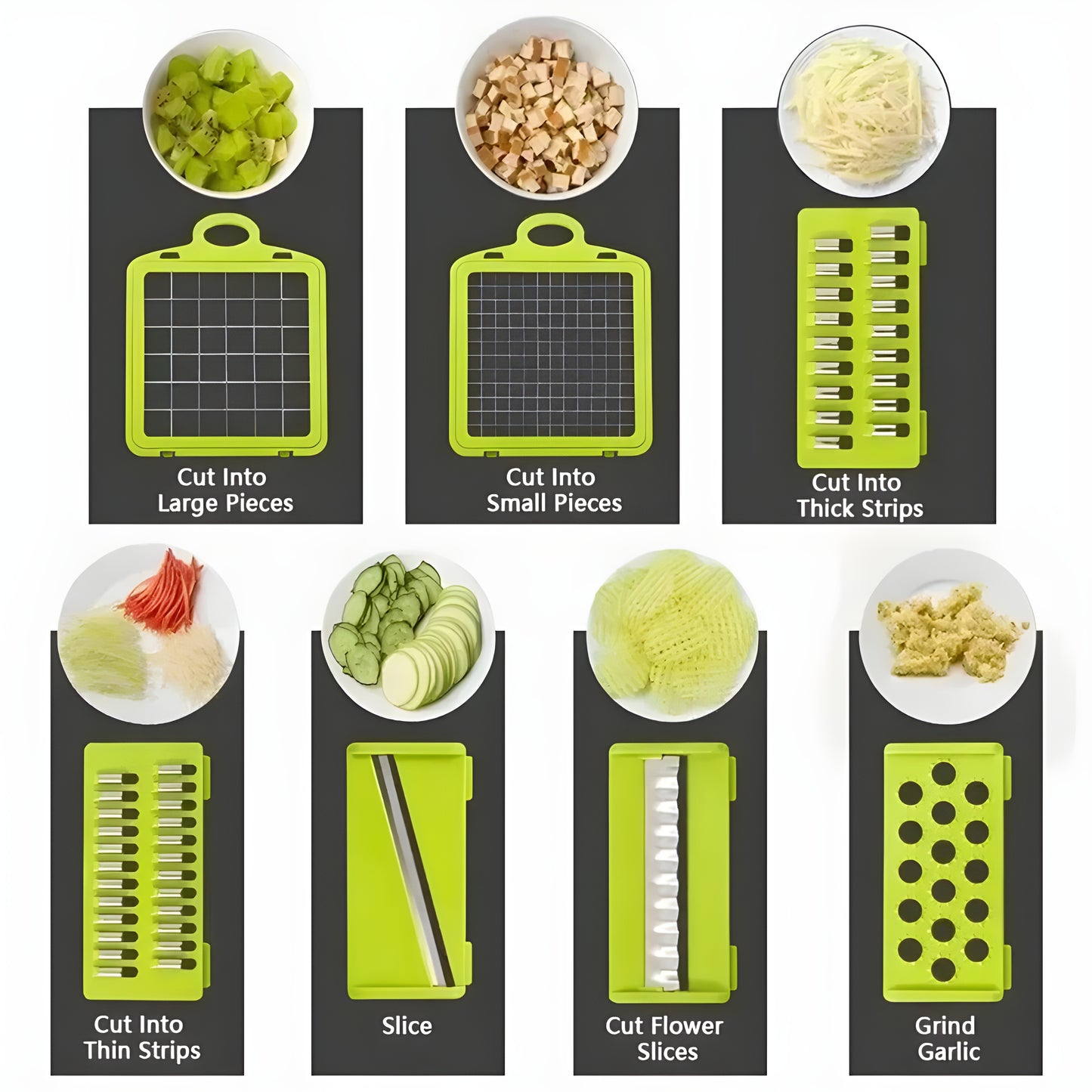 All-in-one kitchen slicer and dicer with multiple functions