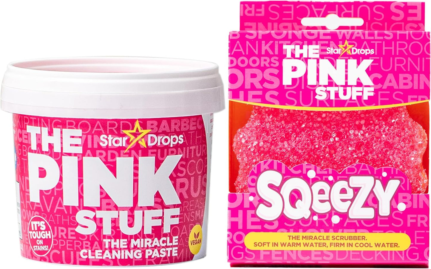 Eco-friendly multi-purpose cleaning paste The Pink Stuff packaging