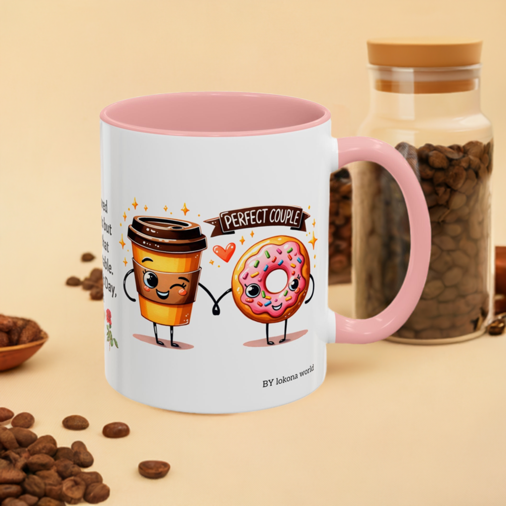 Couples’ Coffee Mug – Valentine’s Day Accent Design 11oz, 15oz