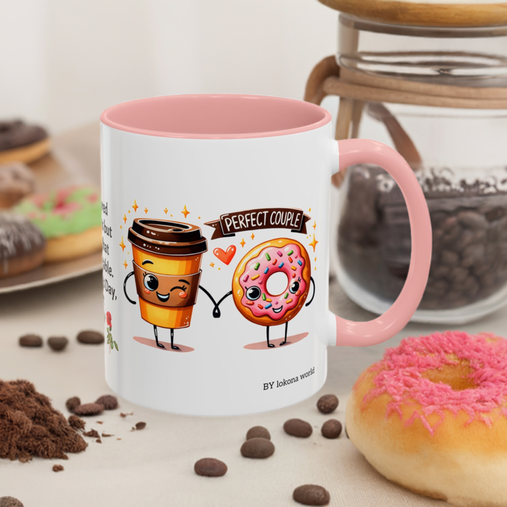 Couples’ Coffee Mug – Valentine’s Day Accent Design 11oz, 15oz