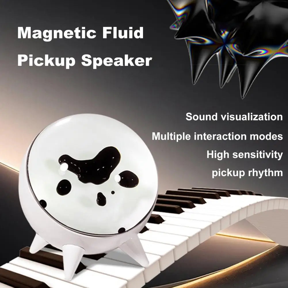 Wireless Ferrofluid Sound Visualizer Speaker with Music Rhythm - Modern Dancing Audio Visualizer for Tech Lovers