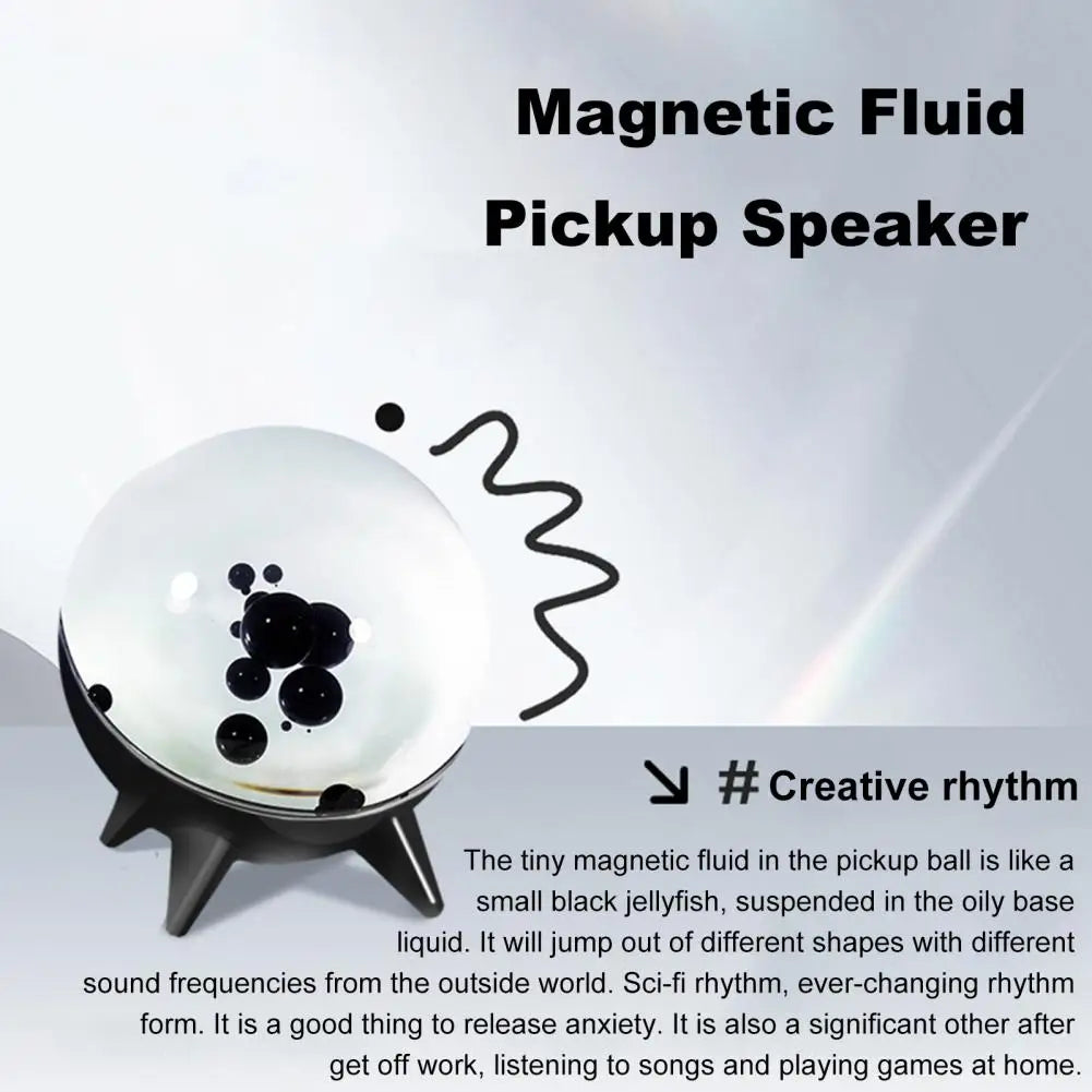 Wireless Ferrofluid Sound Visualizer Speaker with Music Rhythm - Modern Dancing Audio Visualizer for Tech Lovers