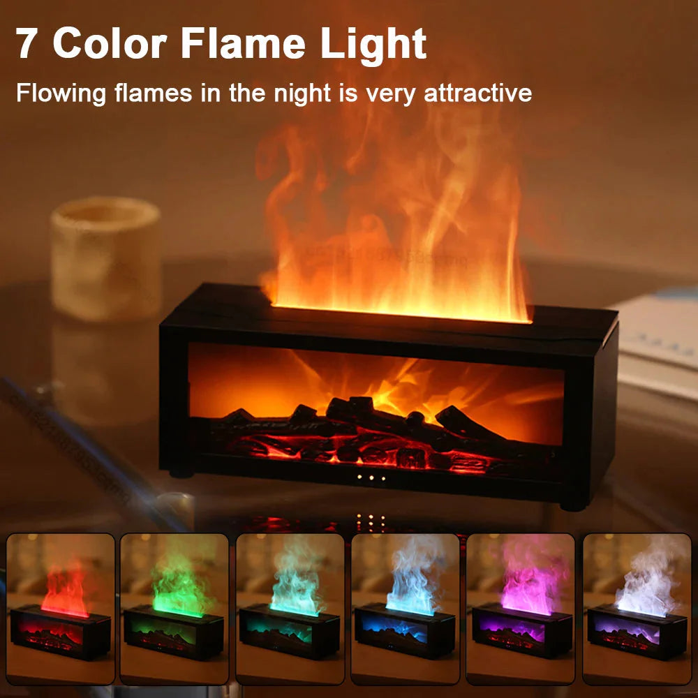 3-in-1 Flame Humidifier: Fireplace Ambiance, Aromatherapy, Remote Control