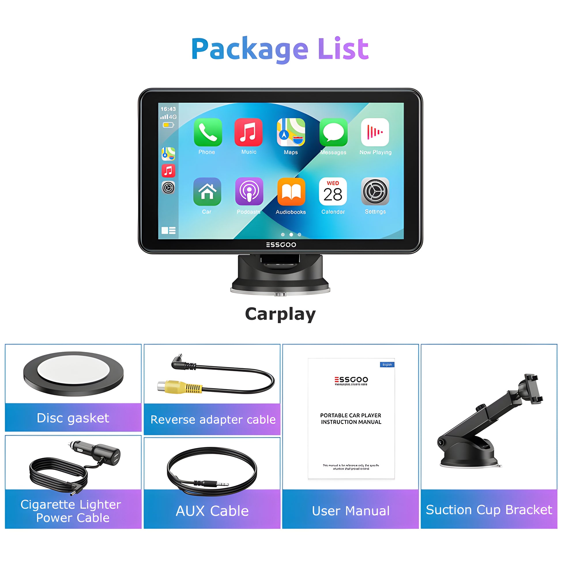 Touchscreen car radio featuring Android Auto and hands-free Bluetooth calling