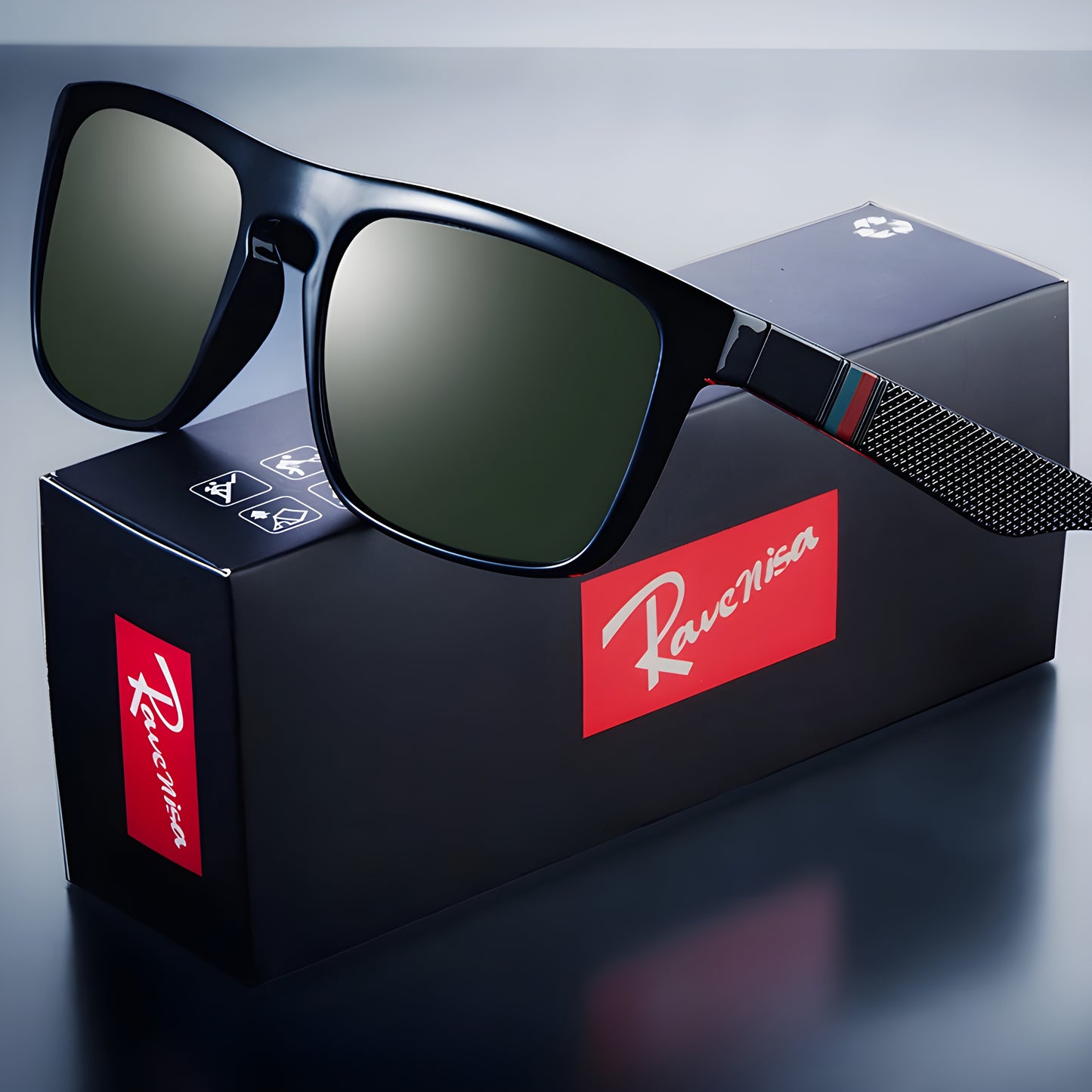 Anti-glare polarized sunglasses providing clear vision and eye protection.