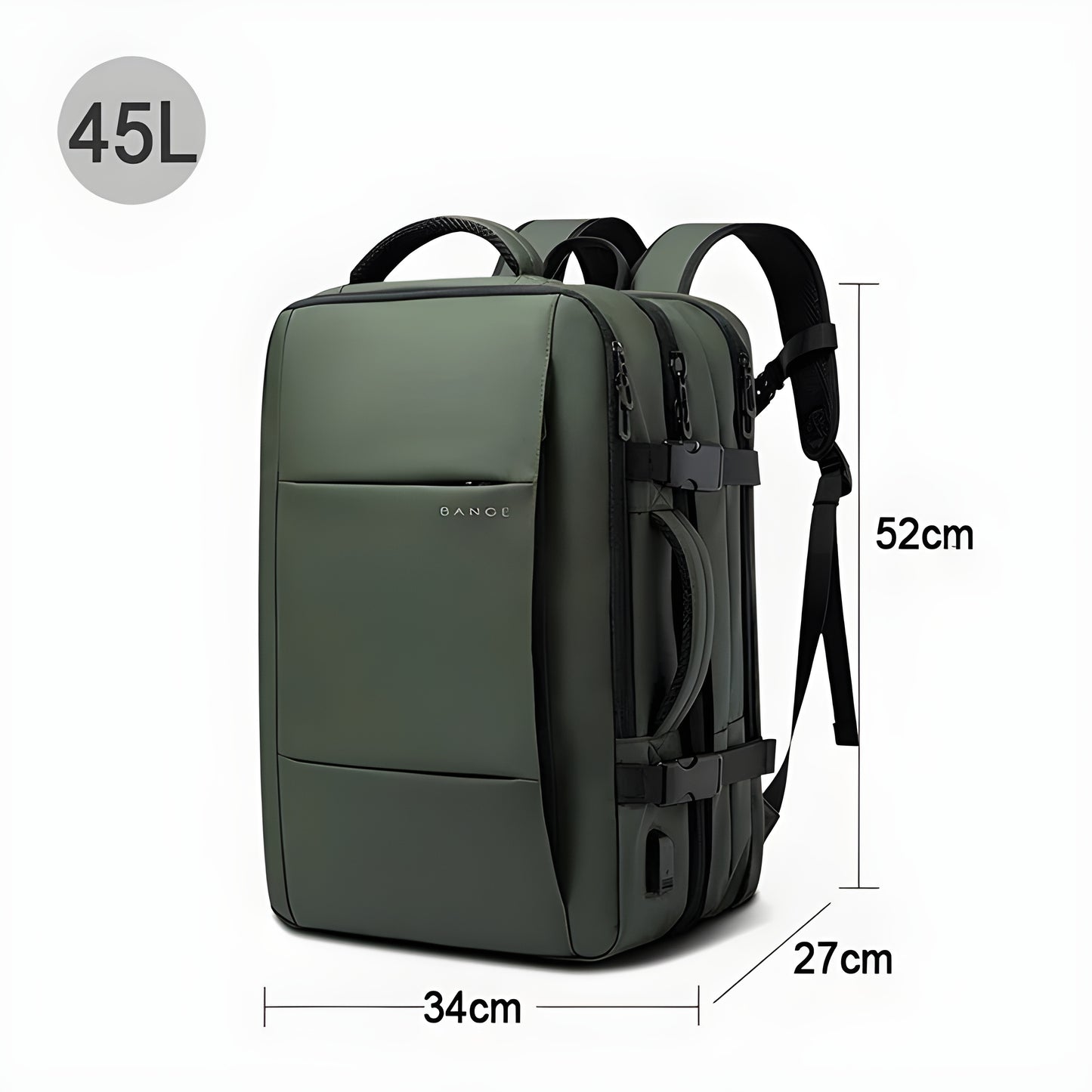 "Anti-theft travel backpack with hidden pockets and secure zippers."
