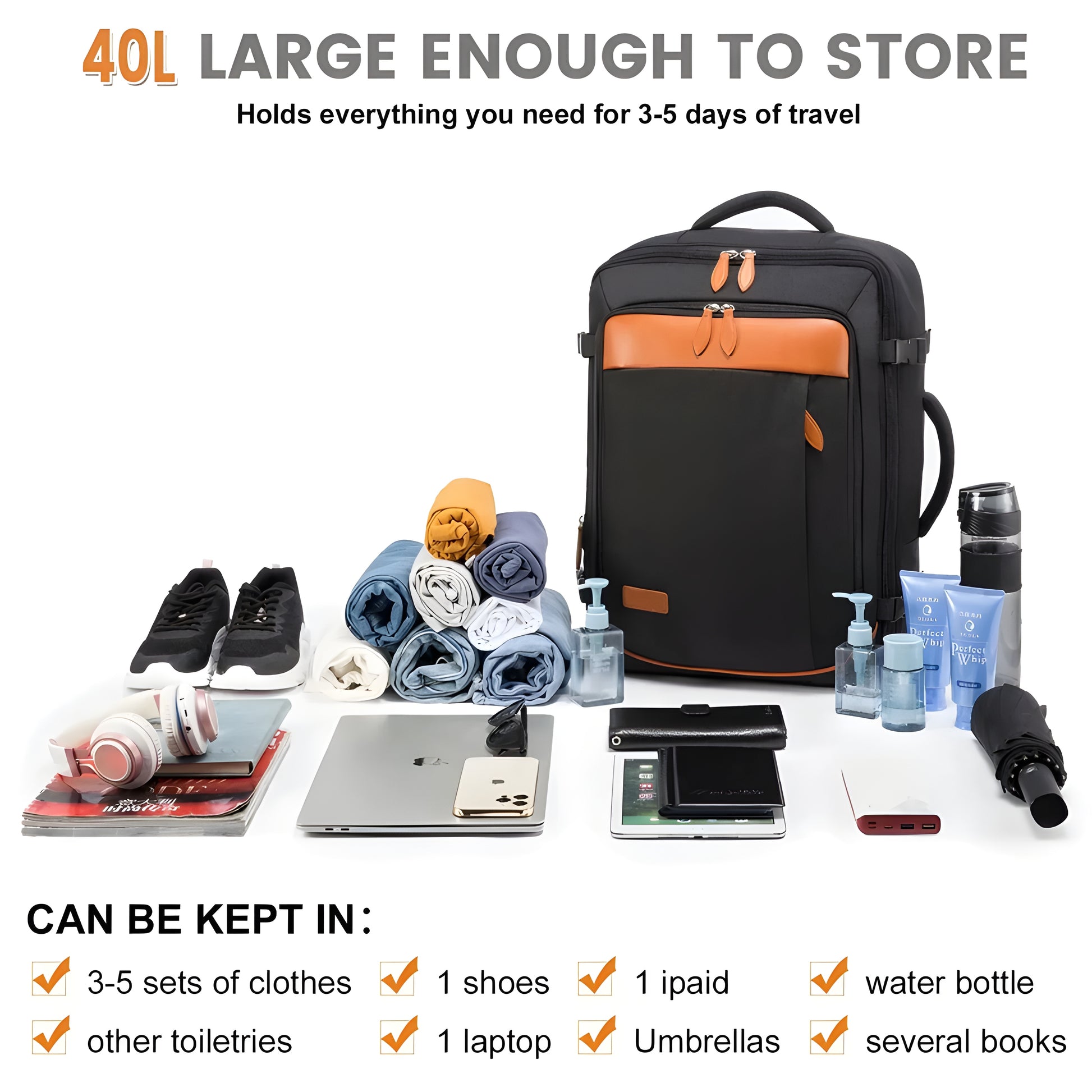 Anti-theft travel backpack with hidden pockets for valuables