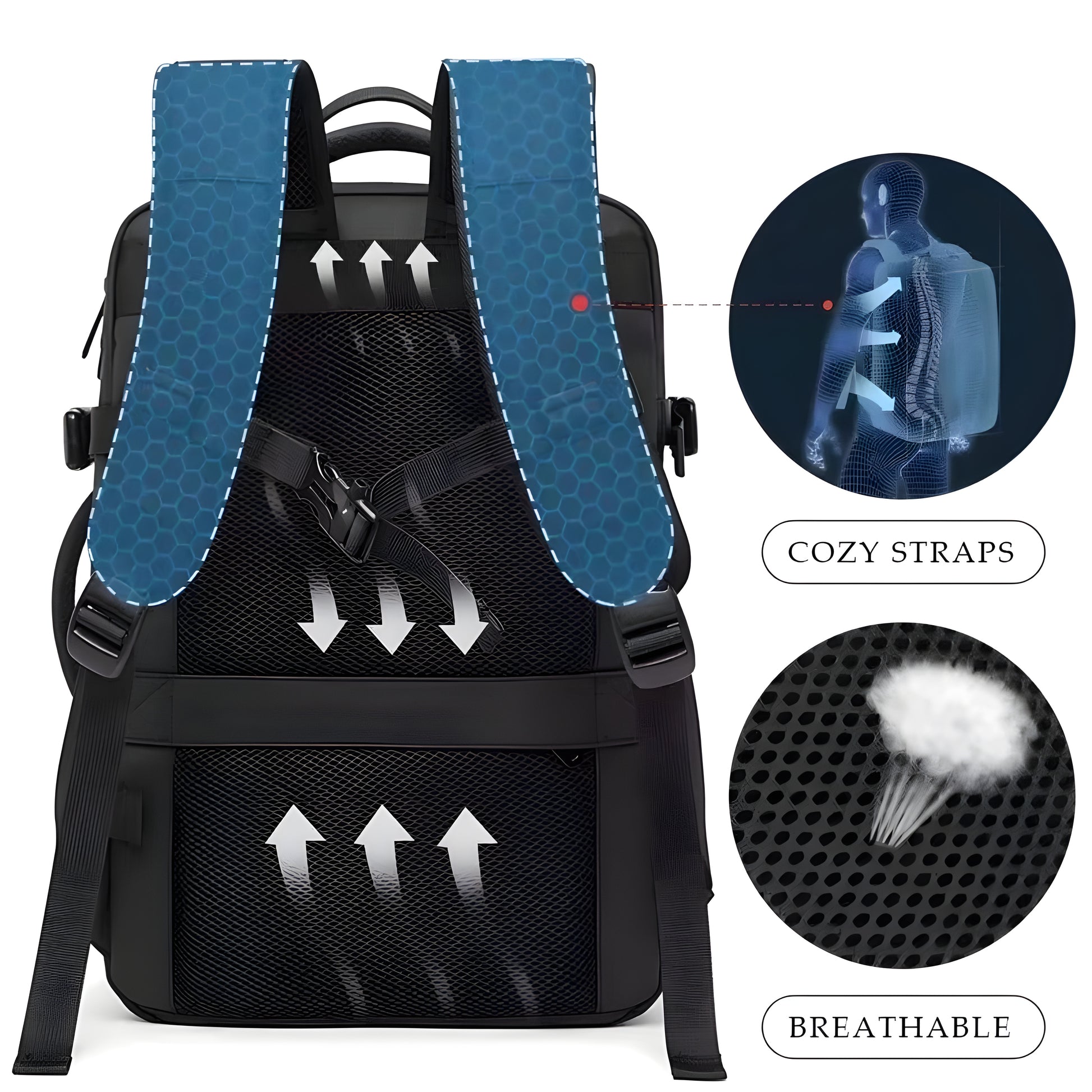 Durable laptop backpack made from high-quality oxford material for long-lasting use.