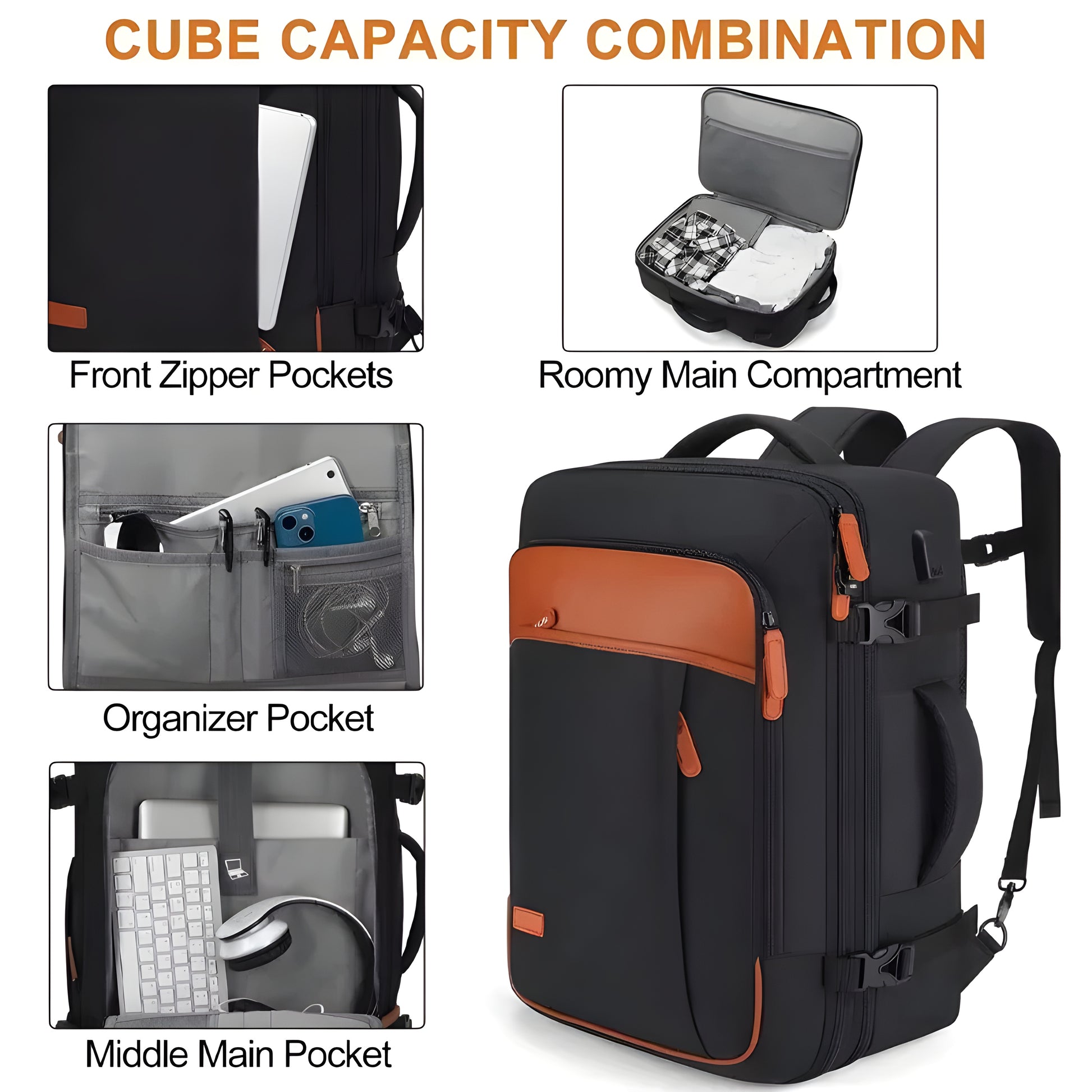 Ergonomic large-capacity backpack with padded straps for comfort