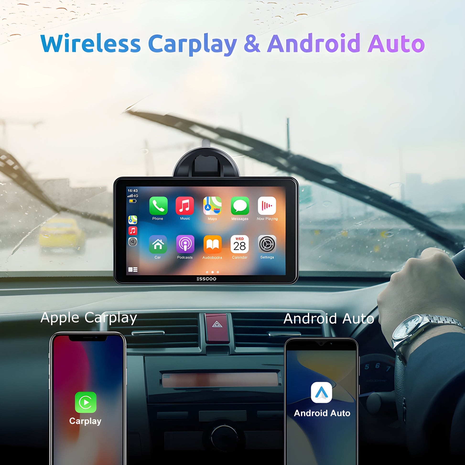 Fast-charging USB car stereo with dual connectivity options