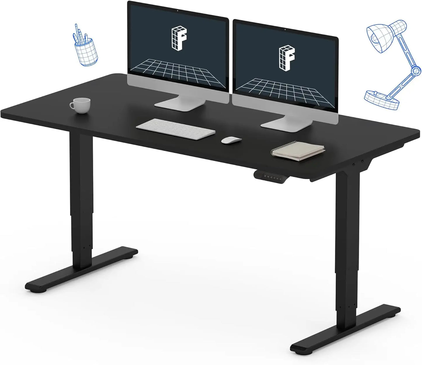 Flexi Spot E6 height adjustable electric desk with dual motor in a modern office setting