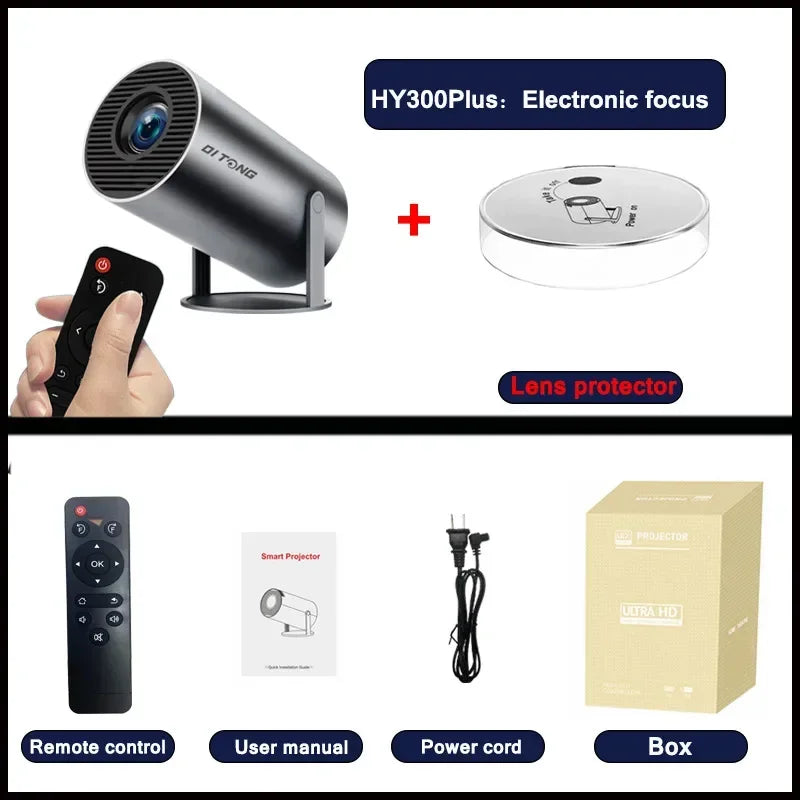 HY300 projector used for an immersive home theater experience