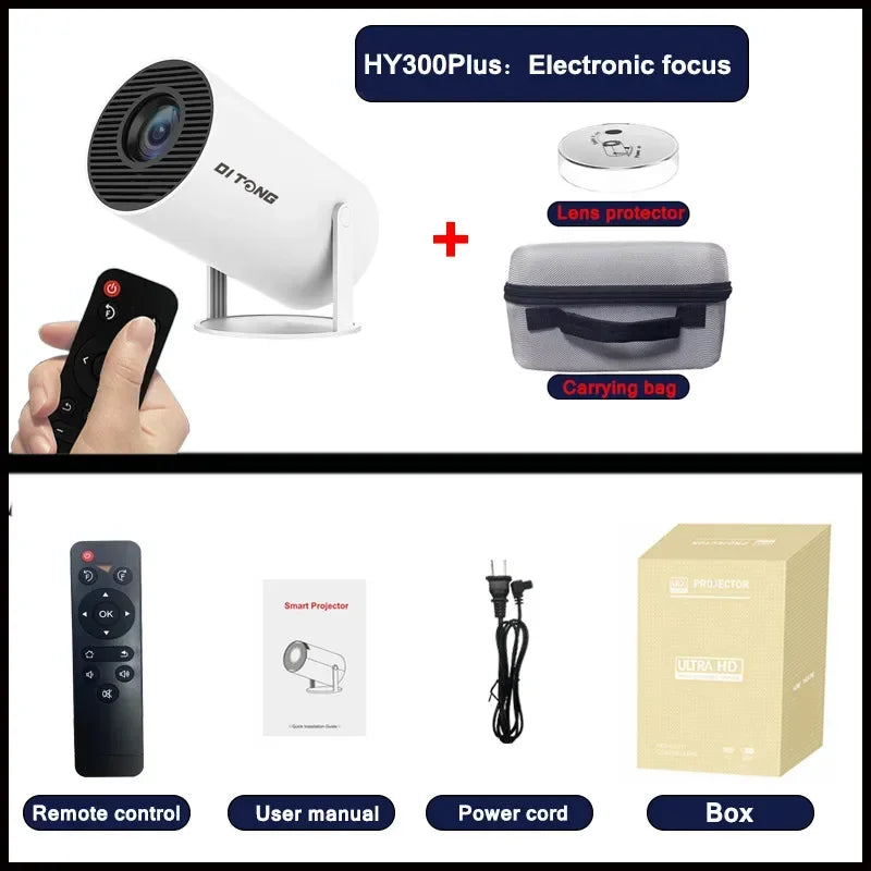 HY300 mini projector connecting to devices via Bluetooth for wireless use