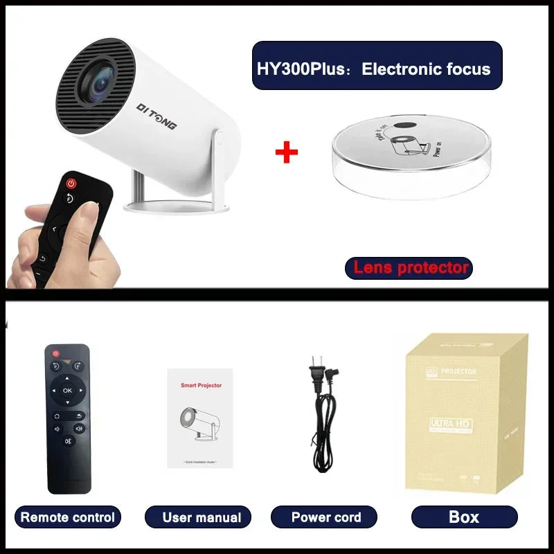 Portable HY300 projector with Android OS for easy streaming and entertainment