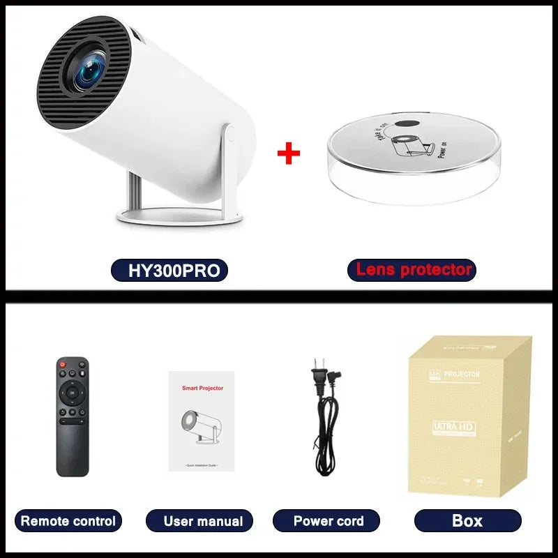 Keystone correction feature on the HY300 projector for perfect screen alignment