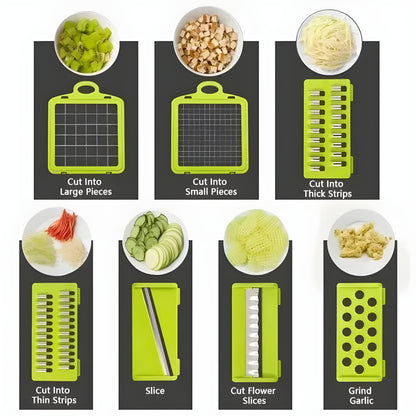 All-in-one kitchen slicer and dicer with multiple functions