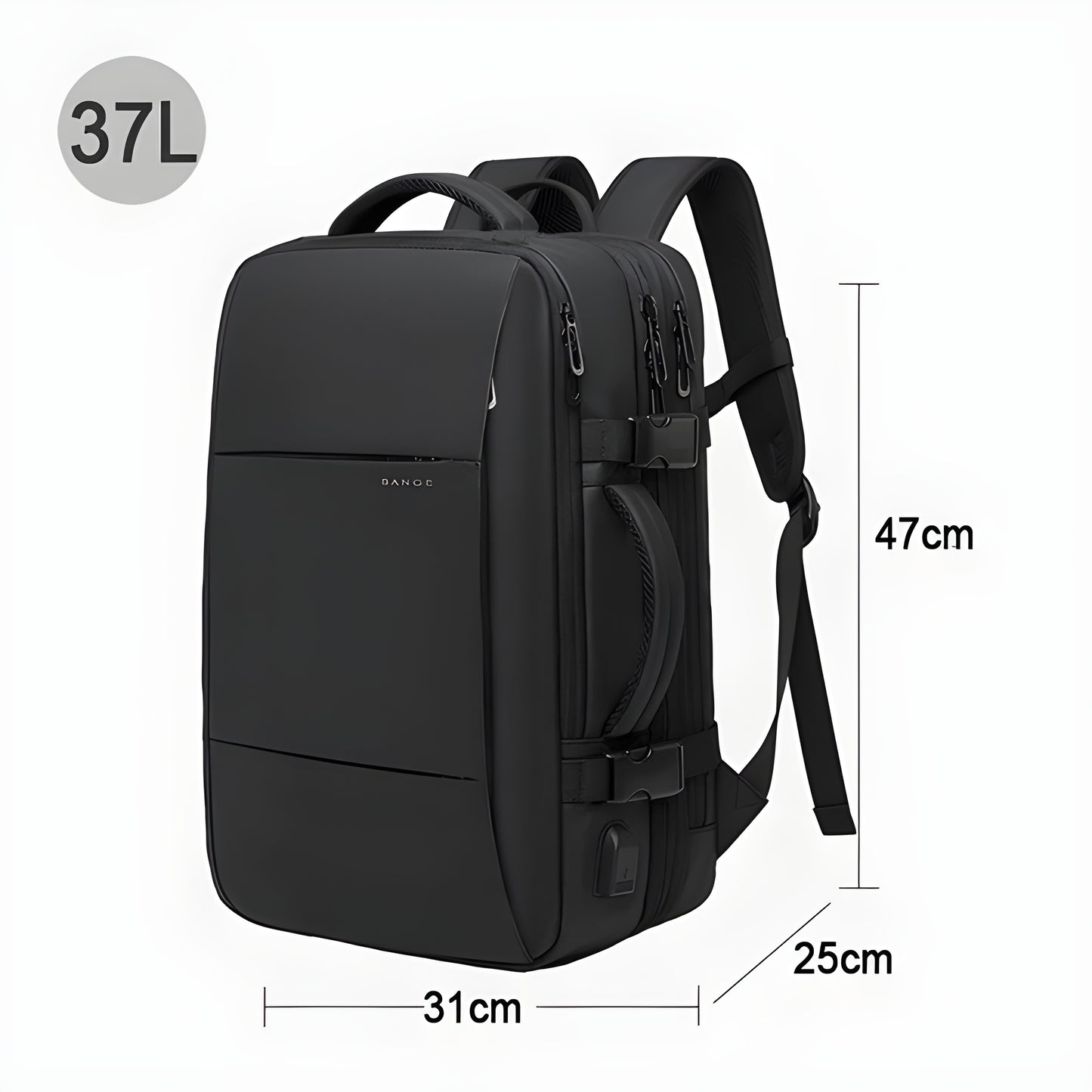 "Lightweight and ergonomic backpack with breathable shoulder straps."
