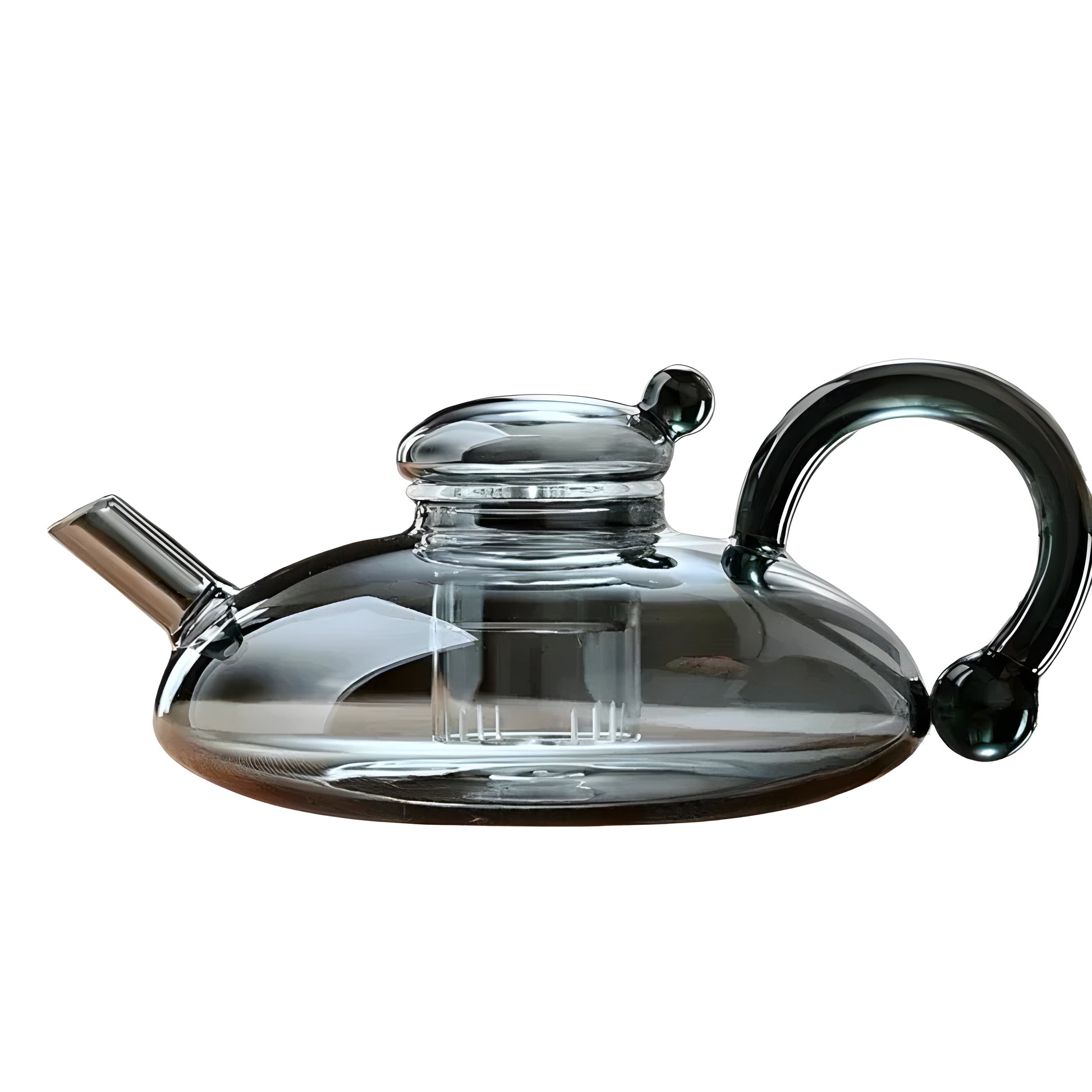Stylish transparent teapot with comfortable handle and durable material