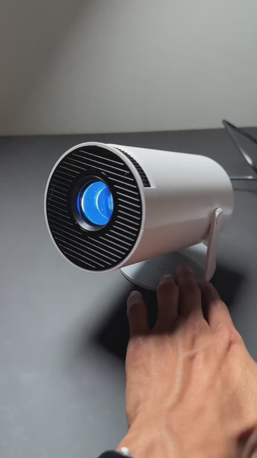 Video demo of HY300 Pro Plus 4K mini projector showcasing portable design, dual WIFI connectivity, and home theater performance.