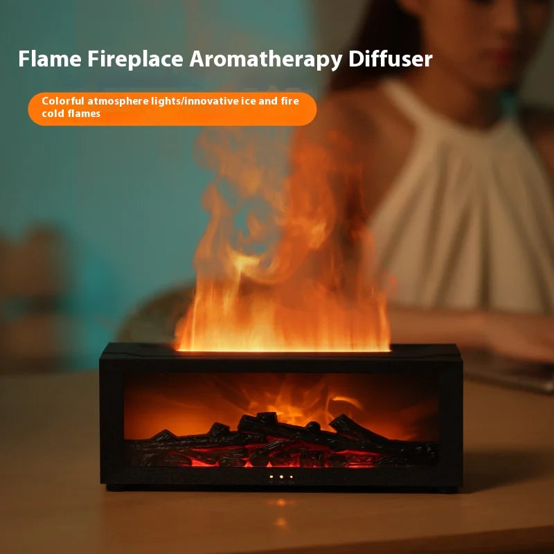 3-in-1 Flame Humidifier: Fireplace Ambiance, Aromatherapy, Remote Control