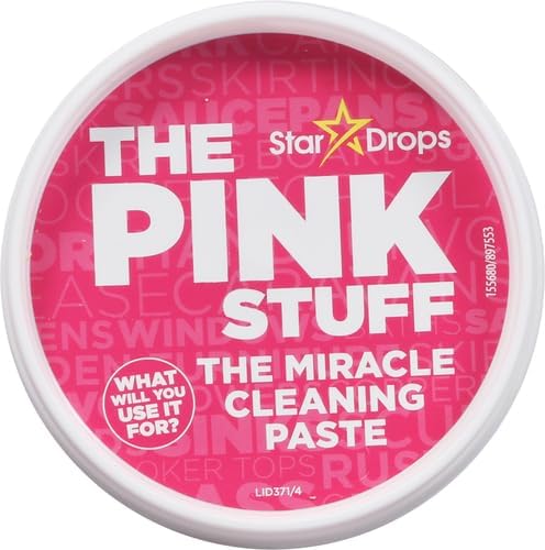 The Pink Stuff being used to clean bathroom tiles